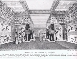 Interiør av Palace of Nineveh, illustrasjon fra 