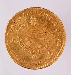 Østerriksk gulldublon (doublon) av keiser Joseph II (1740-1790) 1783 Napoli, museo archeologico