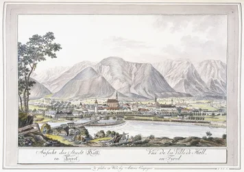 Utsikt over Hall in Tirol, 1779-1792
