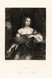 Portrett av Anne Carnegie, grevinne av Southesk, kone til James Carnegie, tidligere Lady Anne Hamilton, beryktet for sin affære med hertugen av York, ca.