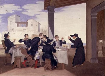 The Prank of Pievano Arlotto (olje på lerret)