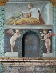 Sala delle Prospettive, Perspektivsalen, detalj av en trompe-l