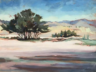 Georgias utsikt, ca. 1980–95 (olje på lerret)