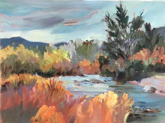 Uten tittel Landskap i New Mexico, ca. 1980–2000 (olje på lerret)