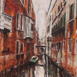 Refleksjoner i en kanal i Venezia