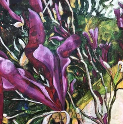 Levende, abstrakt blomstermotiv