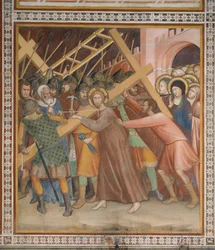 Scene fra Det nye testamente: Bæring av korset (fresco)