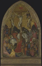 Korsfestelse, ca. 1375 (tempera og gull på tre)