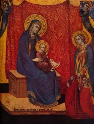 The Madonna Enthroned and Two Donors in Adoration, 1374