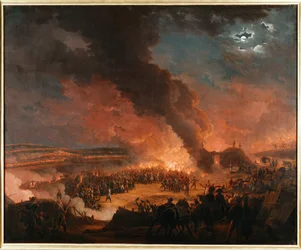 Napoleon I besøker bivuakkene natten før slaget ved Austerlitz … (maleri på lerret)