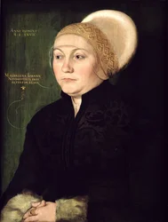 Portrett av Magdalena Neudorffer (1487-c.1544) 1527