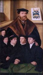 Portrett av Philipp Von Gail, kjøpmann i Köln og medlem av byens råd, og hans fem sønner Philipp von Gail