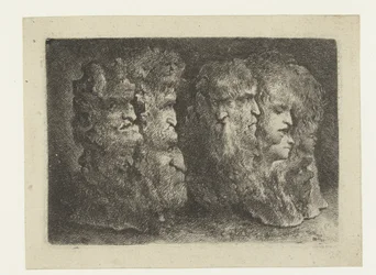 Ulike hoder av menn, dyr og mascarons