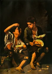 Gutter som spiser frukt, 1645, 1938