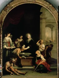 Den hellige Elisabeth av Ungarn pleier de syke og spedalske, ca. 1671-74