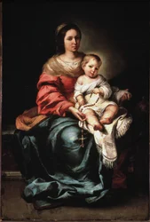 Jomfru av rosenkransen - olje på lerret, ca 1650