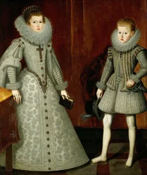 The Infante Philip, senere kong Filip IV av Spania 1605-1665 og hans søster Anne av Østerrike 1601-1
