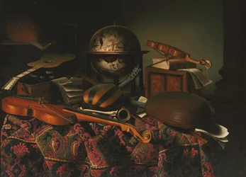 Stilleben med musikkinstrumenter