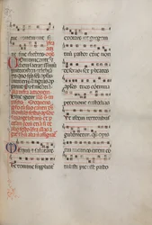 Missale: Fol. 181: Musikk til forskjellige vanlige bønner, 1469.