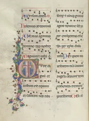 Missale: Fol. 183v: Kors, løvverk, 1469.