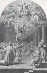 Plate 40: delingen av de utvalgte fra de fordømte, 1756. Skapere: Bartolomeo Crivellari, Gabriel Söderling.