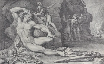 Plate 6: Ulysses kjører en brennende påle inn i Polyphemus