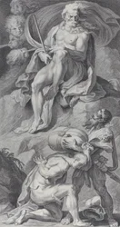 Plate 8: Ulysses mottar vindene i en skinnveske fra Aeolus, 1756