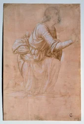 Bebudelsen av Volterra (Angel of the Annunciation of Volterra) Tegning av Fra Bartolomeo (Bartolomeo della Porta kalt) (1472-1517) Uffizi (kontorer) Institutt for trykk og tegninger Italia