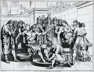 Senecas død, gravering av Bartolomeo Pinelli (1781-1835), fra Istoria dell