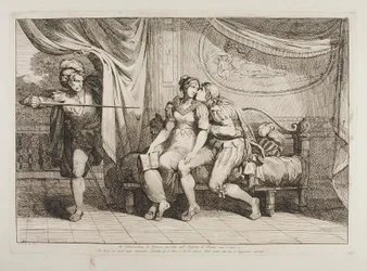 Paolo da Malatesta og Francesca da Rimini overrasket av Gianciotto Malatesta