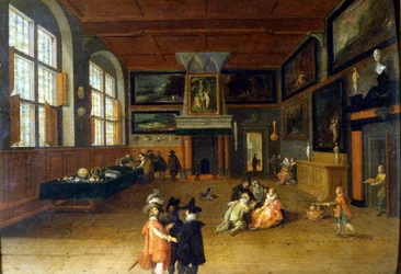Interiør i et nederlandsk herrehus fra 1600-tallet. Maleri av Bartholomeus van Bassen (1590 - 1652), Museo del Castello Milan.