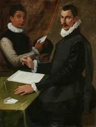 Portrett av en ukjent mann og hans tjener