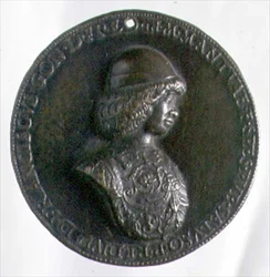 Portrettmedalje som viser Francesco Gonzaga II (1466-1519) (bronse) (for bakside se 96846)