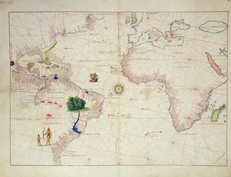 Den nye verden, fra et verdensatlas med 33 kart, Venezia, 1. september 1553