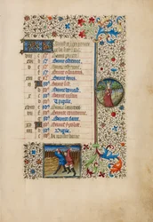 August-kalenderside; Tresking; Jomfruen