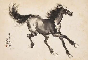 Galopperende hest (blekk på papir)