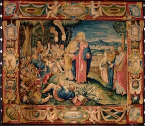 Judaskysset. Billedteppe fremstilt ved manufakturene i Brussel. 16. århundre, Genova, Musei di Strada Nuova