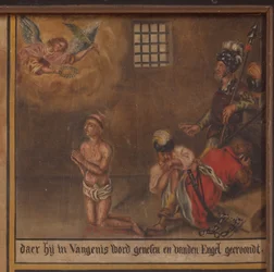 Maarke. Kapell (Sint-Vincentiuskapell). interiør. Maleri. Martyren til Saint Vincent. 1800-tallet. Detalj.