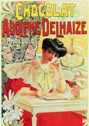 Reklameplakat for Adolphe Delhaize-sjokolade, ca. 1900