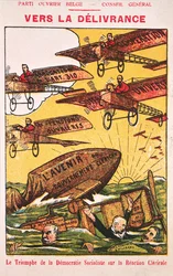 Plakat som reklamerer for Parti Ouvrier Belge (det belgiske arbeiderpartiet) før 1914