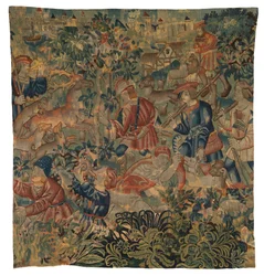 Tapet som viser jaktscener, muligens fra Tournai, ca. 1500 (ull)