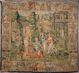 Gavene til Pomone (Pomona) nymfe av frukt Tapetet av produsenter av Brussel. 1500-tallets gener, Musei di Strada Nuova