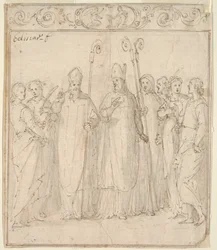Augustin, Ambrosius og andre hellige