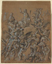 Tegning, Kristus i herlighet med engler, ca. 1630
