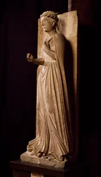 Spring, skulptur fra Cycle of Seasons, av Benedict Antelami (1178-1233), Baptistery of Parma, Emilia-Romagna, Italia