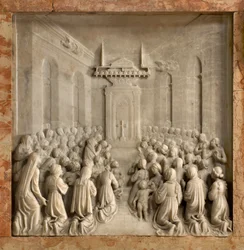 Krypten, Ark of Saints Marcellinus and Peter Exorcist, Benedict Briosco 1506-08, Miracle of Doves