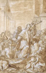 Sankt Carlo Borromeo blant pestpasientene