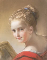 Studie av en jente i rødt, 1717.
