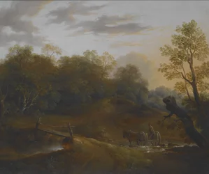 Ponni Cart Crossing a Woodland Brook, ca. 1815 (olje på lerret)