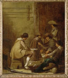 Kortspillere på en pub (maleri på lerret)